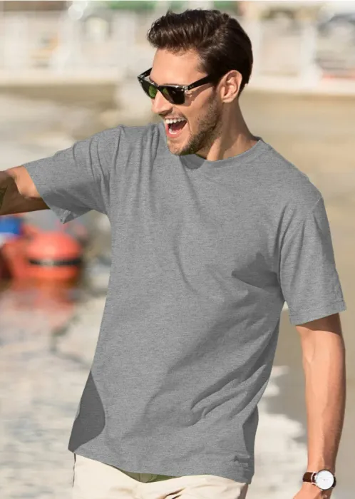 Meeste klassikaline T-särk, tumehall marmor