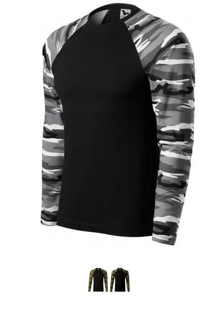 Kaua pikkade varrukatega T-särk, kamuflaaž hall