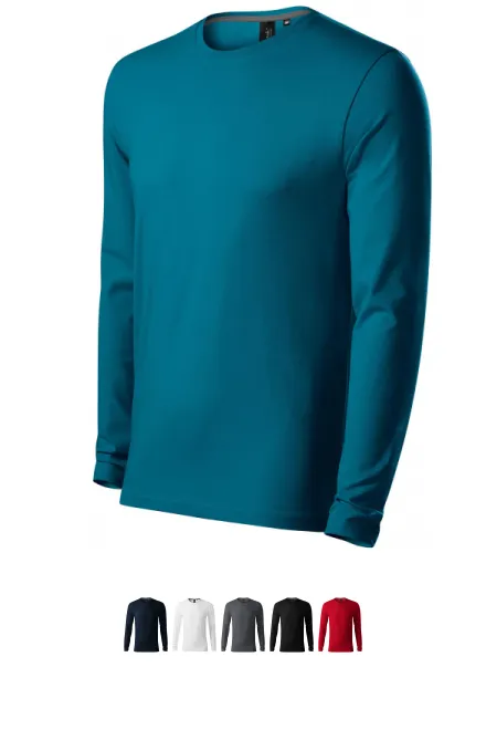 Liibuv pikkade varrukatega meeste T-särk, petrol blue