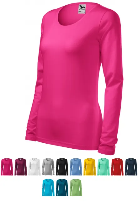 Naiste liibuv pikkade varrukatega T-särk, lillakas