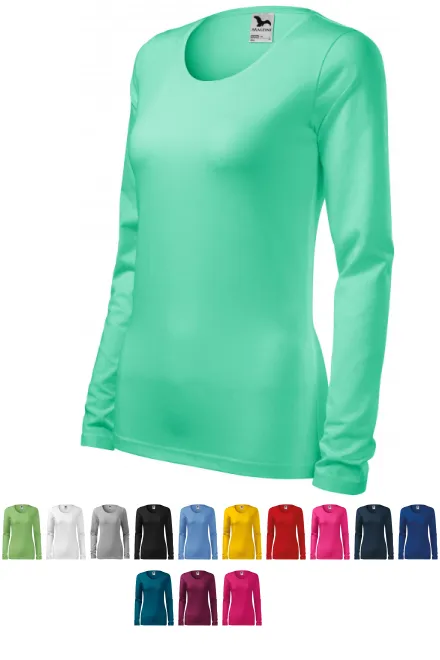 Naiste liibuv pikkade varrukatega T-särk, mint