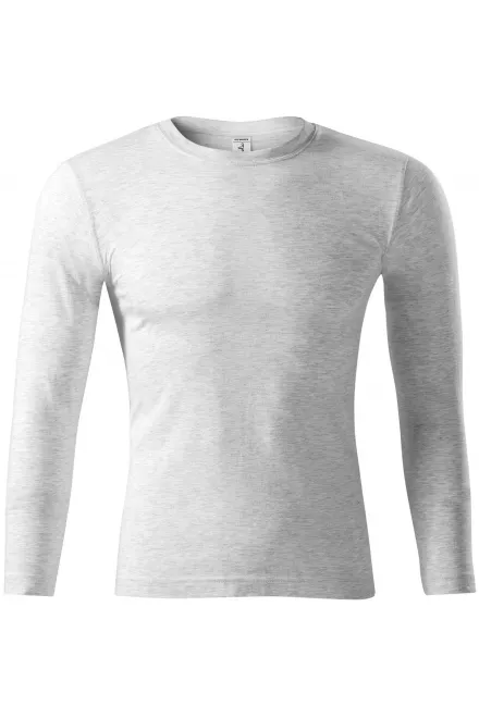 Kerge pikkade varrukatega T-särk - helehall marmor, XS