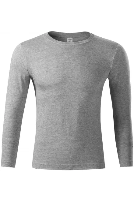 Kerge pikkade varrukatega T-särk - tumehall marmor, XS