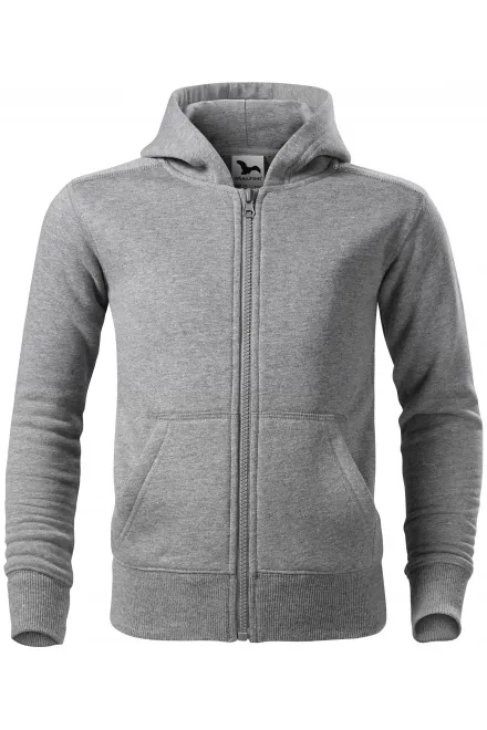Laste kapuutsiga dressipluus - tumehall marmor, 134 cm / 8 aastat
