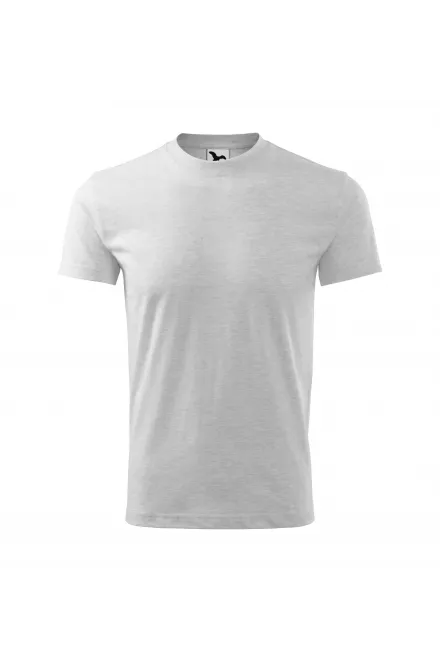 Laste lihtne T-särk - helehall marmor, 110 cm / 4 aastat
