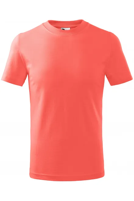 Laste lihtne T-särk - korall, 110 cm / 4 aastat