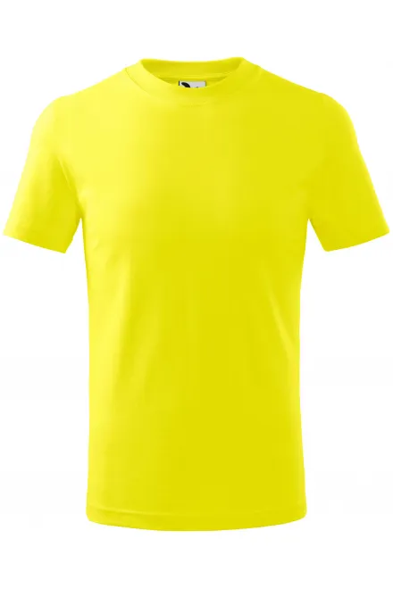 Laste lihtne T-särk - sidrunikollane, 110 cm / 4 aastat