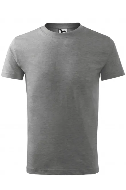 Laste lihtne T-särk - tumehall marmor, 110 cm / 4 aastat