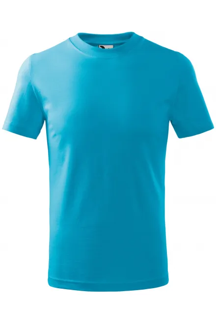 Laste lihtne T-särk - türkiissinine, 110 cm / 4 aastat