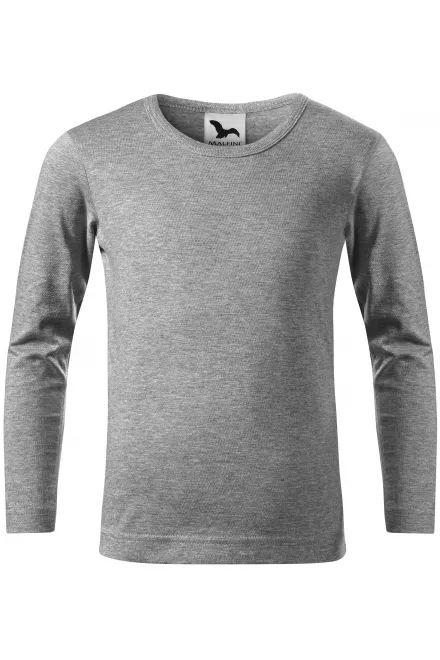 Laste pikkade varrukatega T-särk - tumehall marmor, 158 cm / 12 aastat