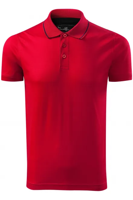 Meeste elegantne merseriseeritud polosärk - formula red, L