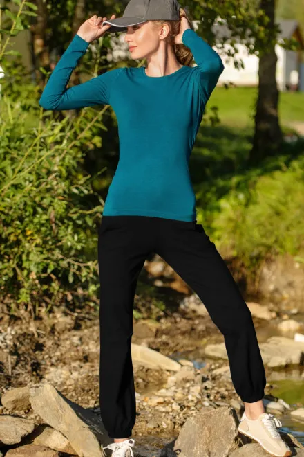 Daamide taskutega dressipüksid, must