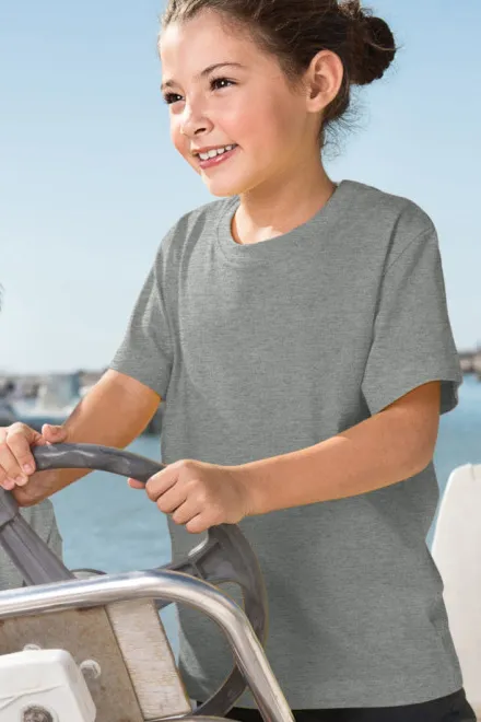 Laste kerge T-särk, tumehall marmor