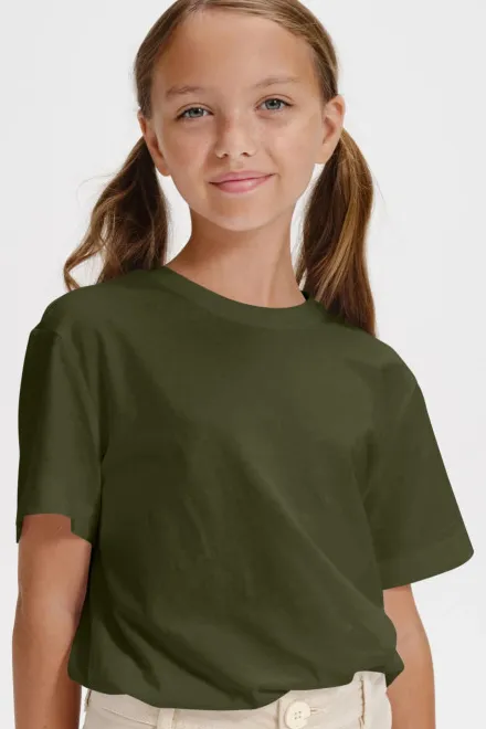 Laste lihtne T-särk, military