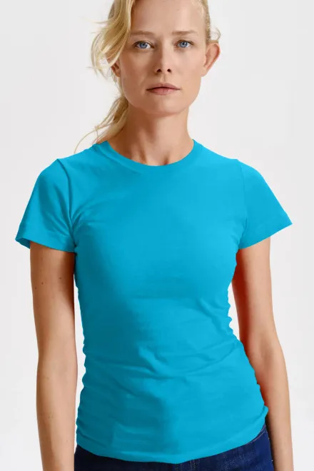 Naiste klassikaline T-särk, türkiissinine