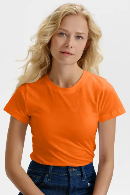 Naiste lihtne T-särk, oranž