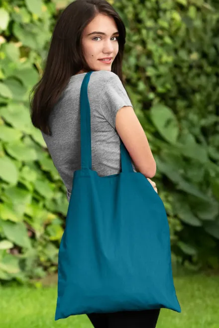 Puuvillane ostukott, petrol blue