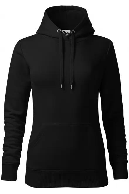Naiste dressipluus kapuutsiga ilma lukuta - must, XS