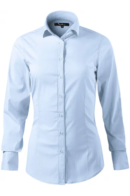 Naiste pikkade varrukatega pluus slim fit - helesinine, S