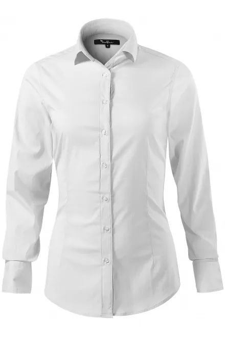 Naiste pikkade varrukatega pluus slim fit - valge, S