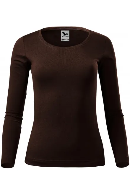 Naiste pikkade varrukatega T-särk - kohv, XS