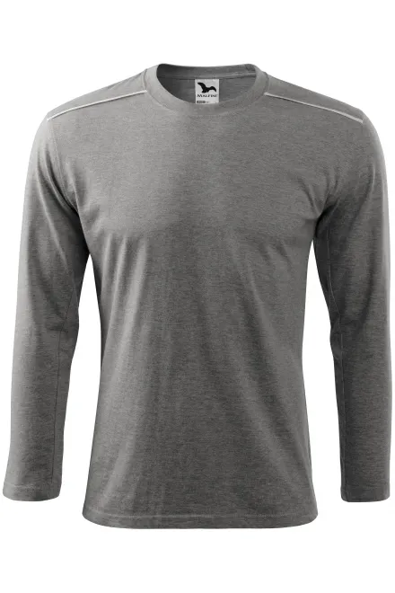 Pikkade varrukatega T-särk - tumehall marmor, 3XL