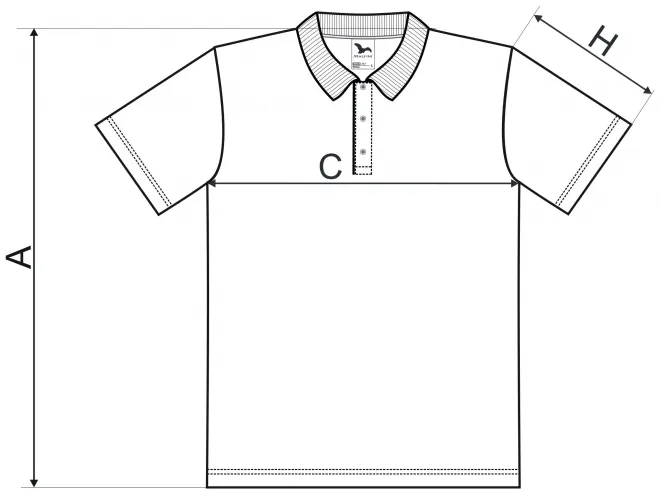 Sportlik polosärk - mõõtmete tabel