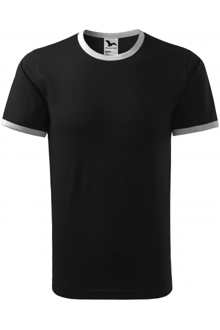 Unisex kontrastiga T-särk - must, S