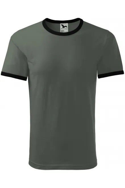 Unisex kontrastiga T-särk - tume kiltkivi, S