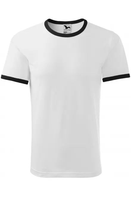 Unisex kontrastiga T-särk - valge, S